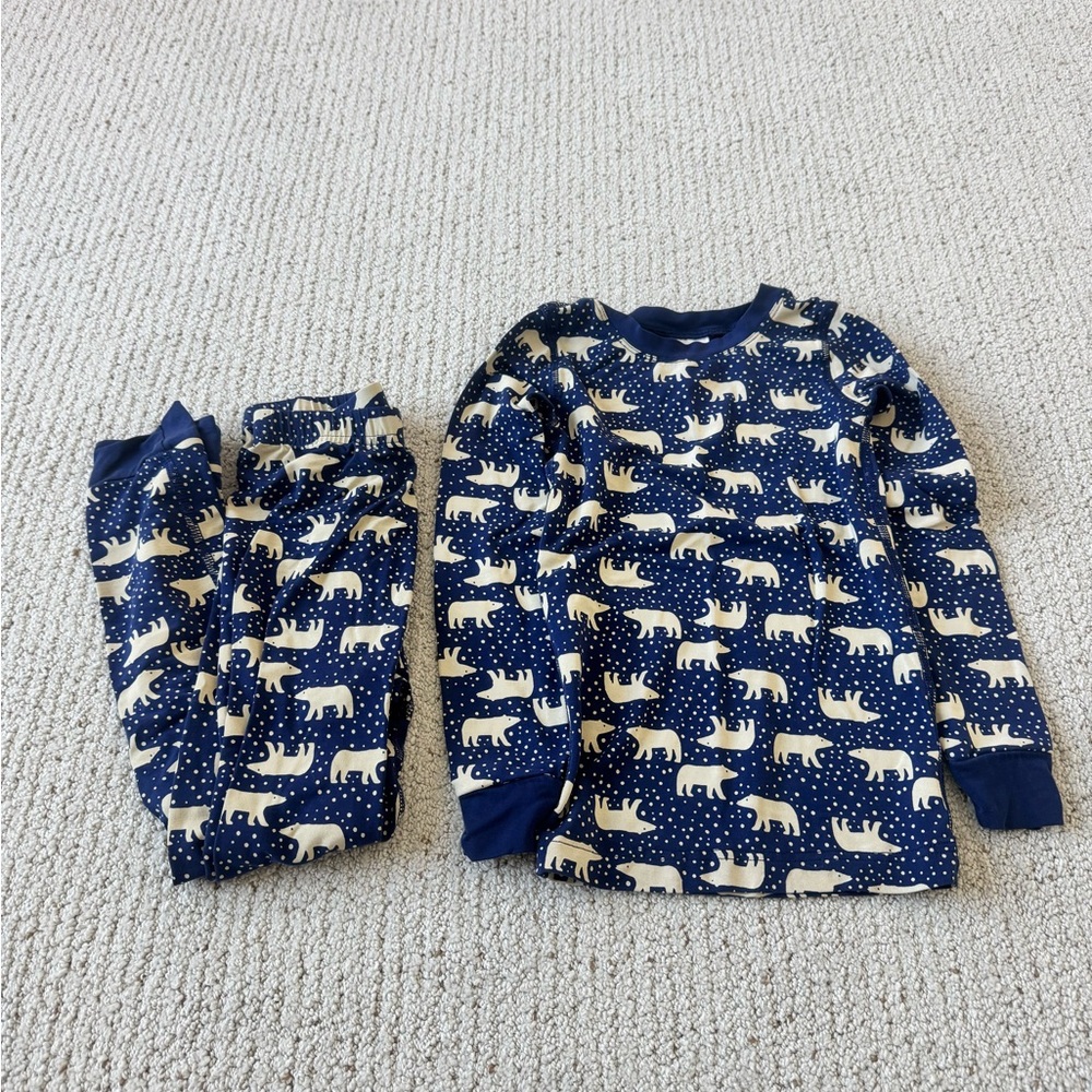 Hanna Andersson Polar Bear Pajama Set - Navy and White
